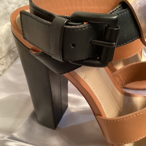 Elizabeth and James Chunky Rose Gold Black Heels - Picture 8 of 11